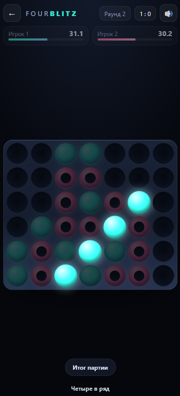FourBlitz — игра вдвоём на одном экране и счёт по раундам