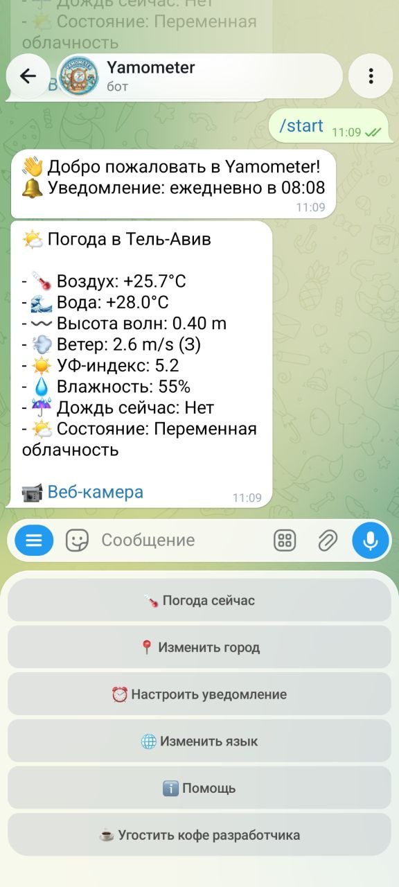 Yamometer — /start и ежедневное уведомление